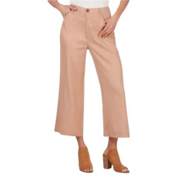 Adyson Parker Pants - Adyson Parker Pink Drop Linen Blend Cropped Pants NWT